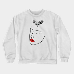 Floral Face: Nature's Elegance Crewneck Sweatshirt